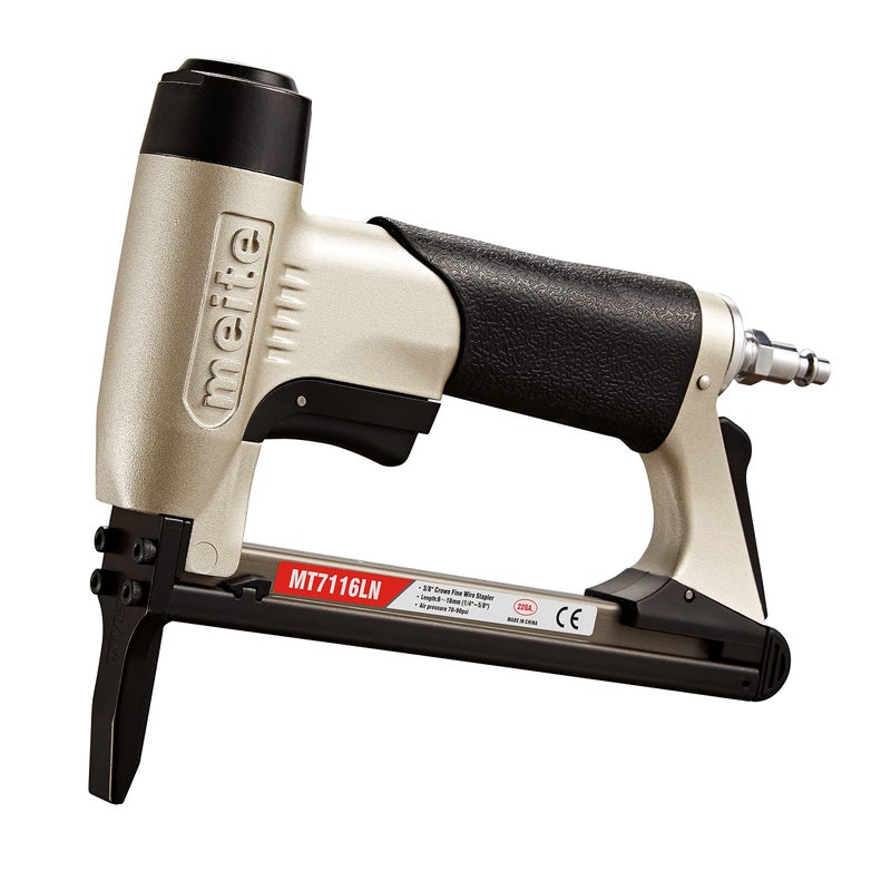 meite MT7116LN Pneumatic Upholstery Stapler 22 Gauge 71 Series 3/8" Crown 1/4" to 5/8" Length Long Nose Stapler - Image 1